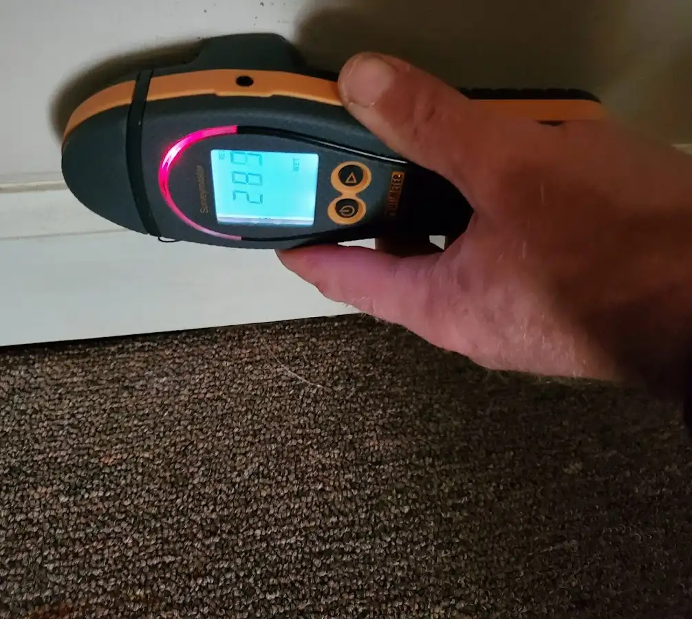 Moisture detection at baseboard during Mold Inspection & Testing in Solon